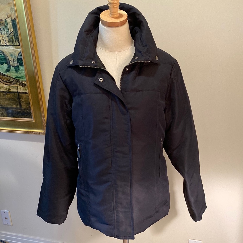 EUC Tommy Hilfiger Black Down/Feather Coat in Size Large